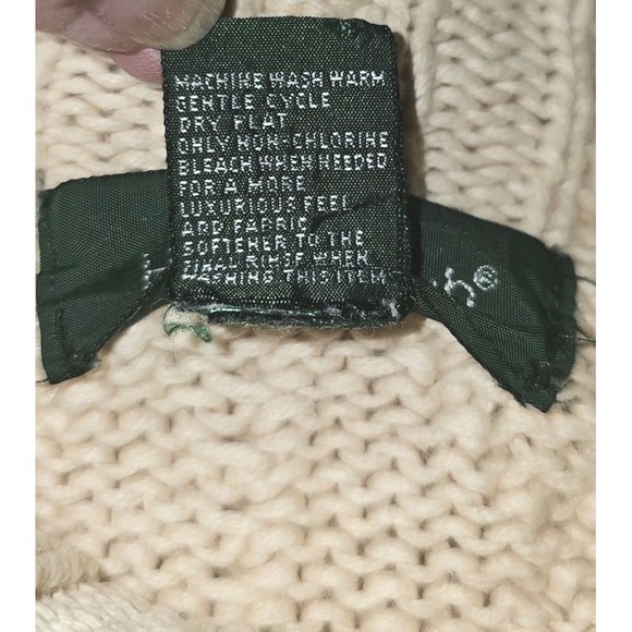 VTG Hunt Club Cable‎ Knit Sweater Mock Neck Ivory Cream Textured Pullover Size L - Picture 11 of 12